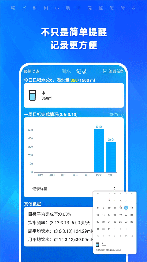 喝水时间APP(提醒喝水软件)