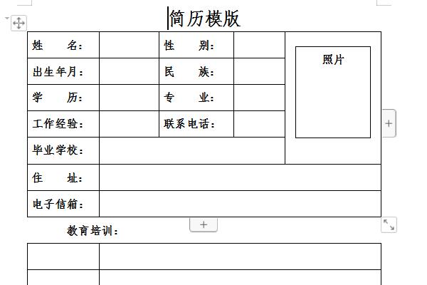 简历模板Word免费版